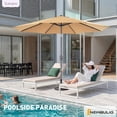 thumbnail image 3 of Gianna 9FT Outdoor Patio Umbrella Market Table Polyester Fabric Canopy with Push Button Tilt & Crank Iron Frame 8 Ribs UV Protection Waterproof, 3 of 7