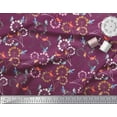 thumbnail image 2 of Soimoi polyester Crepe Fabric Floral,Woodpecker & American Robin Bird Print Fabric by Yard 42 Inch Wide, 2 of 3