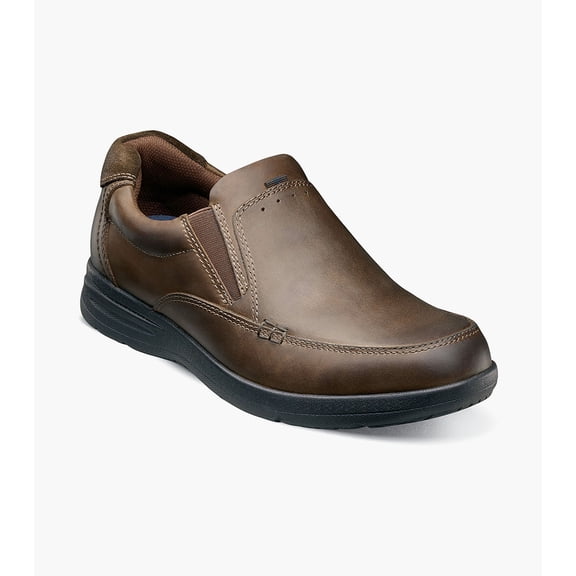 Nunn Bush Cam Men's Moc Toe Slip On, Brown Crazy Horse, 9.5W