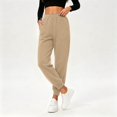 thumbnail image 3 of Joggers for Women Solid Color Elastic High Waist Casual Athletic Tapered Pants with Pockets Womens Sweatpants, 3 of 8