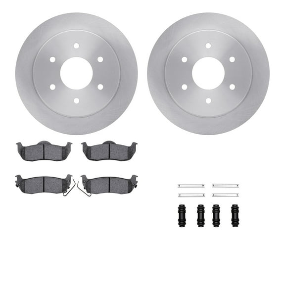 Dynamic Friction Company Rear Brake Rotors with 5000 Advanced Brake Pads includes Hardware 6512-67471