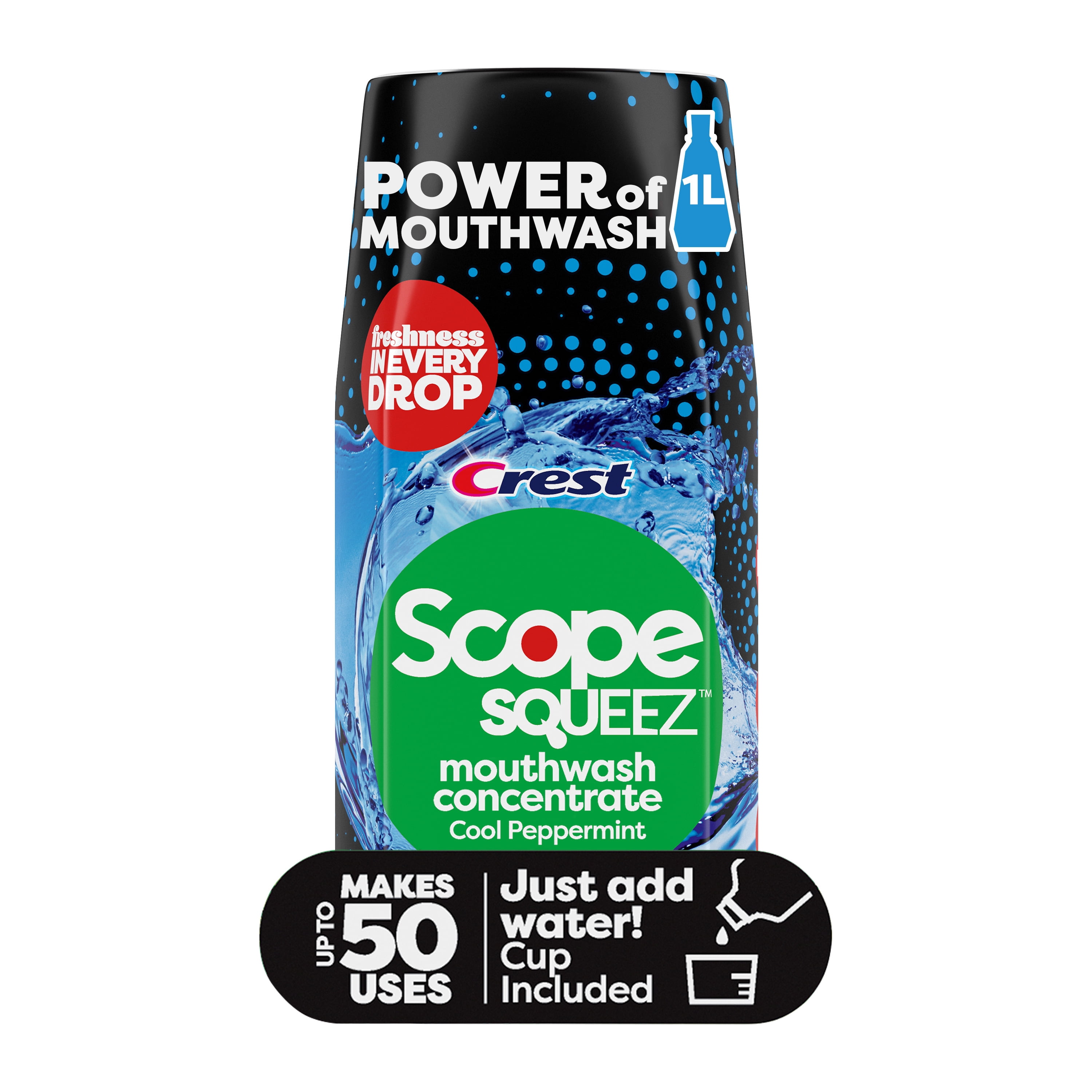 Scope Squeez Mouthwash Concentrate, Cool Peppermint, 50mL Bottle