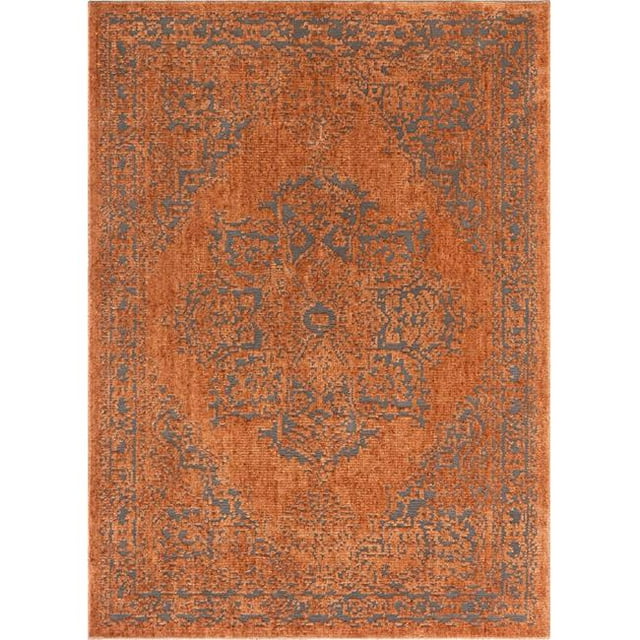 Well Woven DE-30-7 Delilah Asgar Rouille Moderne Vintage Haut-Bas Tapis - 7 Pi 10 Po x 9 Pi 10 Po