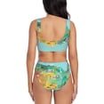 thumbnail image 3 of Daiia USA Tourist Map Women's Bikini Set Two Piece Swimsuit High Waisted Bikini Adjustable Straps Bikini Perfect for Beach, Pool, and Summer Vacation-X-Large, 3 of 9