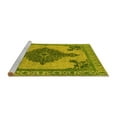 thumbnail image 2 of Ahgly Company Machine Washable Indoor Square Oriental Yellow Industrial Area Rugs, 7' Square, 2 of 4