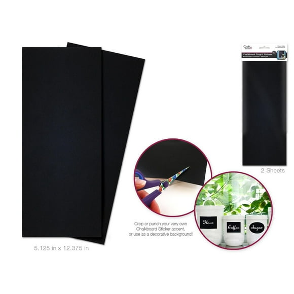 Craft Decor: Autocollant en tableau noir 5 1/8"x 12 3/8" x 2 Feuilles