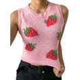 thumbnail image 1 of DuAnyozu Women Strawberry Print Sweater Vest Vintage Knitted Tank Tops, 1 of 6