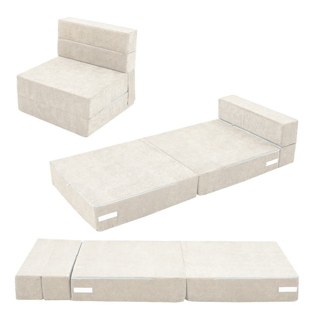 Slsy Colchón Sofá Cama Plegable para Niños, colchón infantil triple plegable, sofá futón plegable, cama de suelo plegable para juego y descanso en habitaciones infantiles.