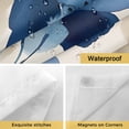 thumbnail image 4 of Blue Flower No Hooks Shower Curtain with Snap-in Liner Pastoral Plant Watercolor Leaves Farmhouse Shower Curtains for Bathroom, Waterproof, Easy Install, Washable 60"x72", 4 of 9