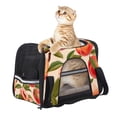 thumbnail image 6 of Peach Premium Fabric Carrier Bag with Sherpa Base and Nylon Webbing Handles - 17x10x11.8 in - Durable 900D Oxford Cloth Construction - Pet Travel Tote, 6 of 7