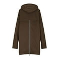 thumbnail image 5 of Mgmyaa Women's Fleece-Lined Hooded Jacket Long Coat Outerwear Casual Sports Winter Outerwear, 5 of 9