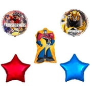 TRANSFORMERS Foil Mylar Balloon 5 Piece Party Supplies Decorations Set
