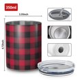 thumbnail image 4 of 12oz Coffee Tumblers Red Black Plaid Checkered Pattern Stainless Steel Vacuum Insulated Travel Tumbler Coffee Cups Mug with Lid and Straw with Cleaning Brush for Cold & Hot Drinks, 4 of 5