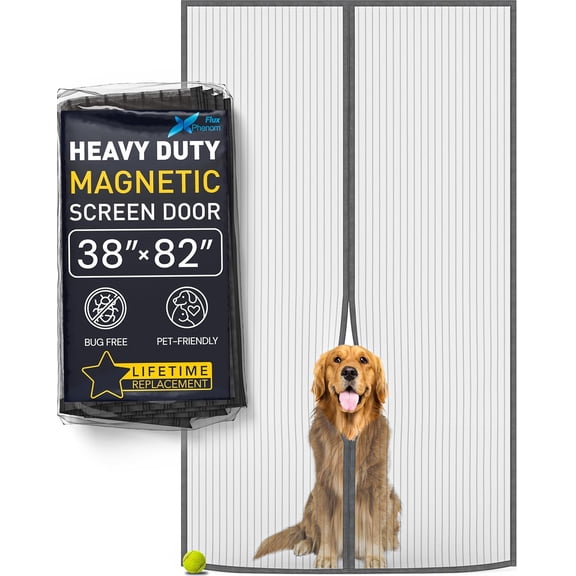 Magnetic Screen Door - Bugs Out, Breeze in - Install Auto-Sealing Heavy Duty Double Stitched Mesh, Hands Free Sliding & Patio Doors Net, Pet & Kid Friendly