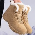 thumbnail image 1 of Botas de nieve forradas de piel con cordones para hombre, botines cálidos de invierno, ligeros Wdftyju Tenis De Mujer Tenis De Hombre, 1 of 8