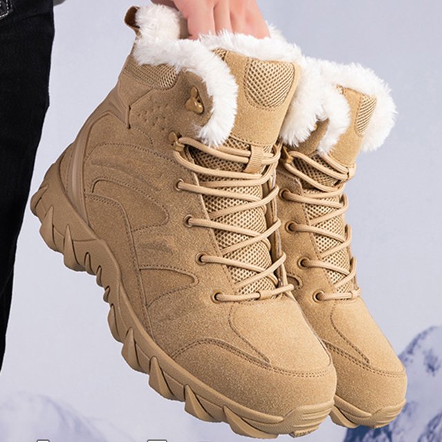 Botas de nieve forradas de piel con cordones para hombre, botines cálidos de invierno, ligeros Wdftyju Tenis De Mujer Tenis De Hombre