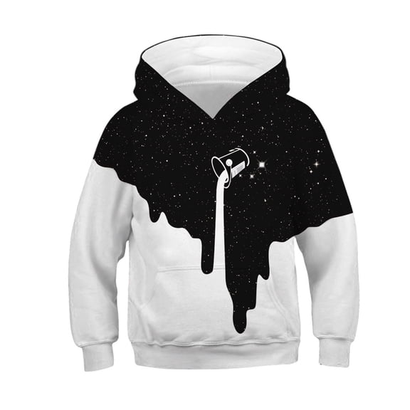 Boys and Girls Starry Sky Pattern Hoodie Sweatershirt with Pocket for 5-14 Years