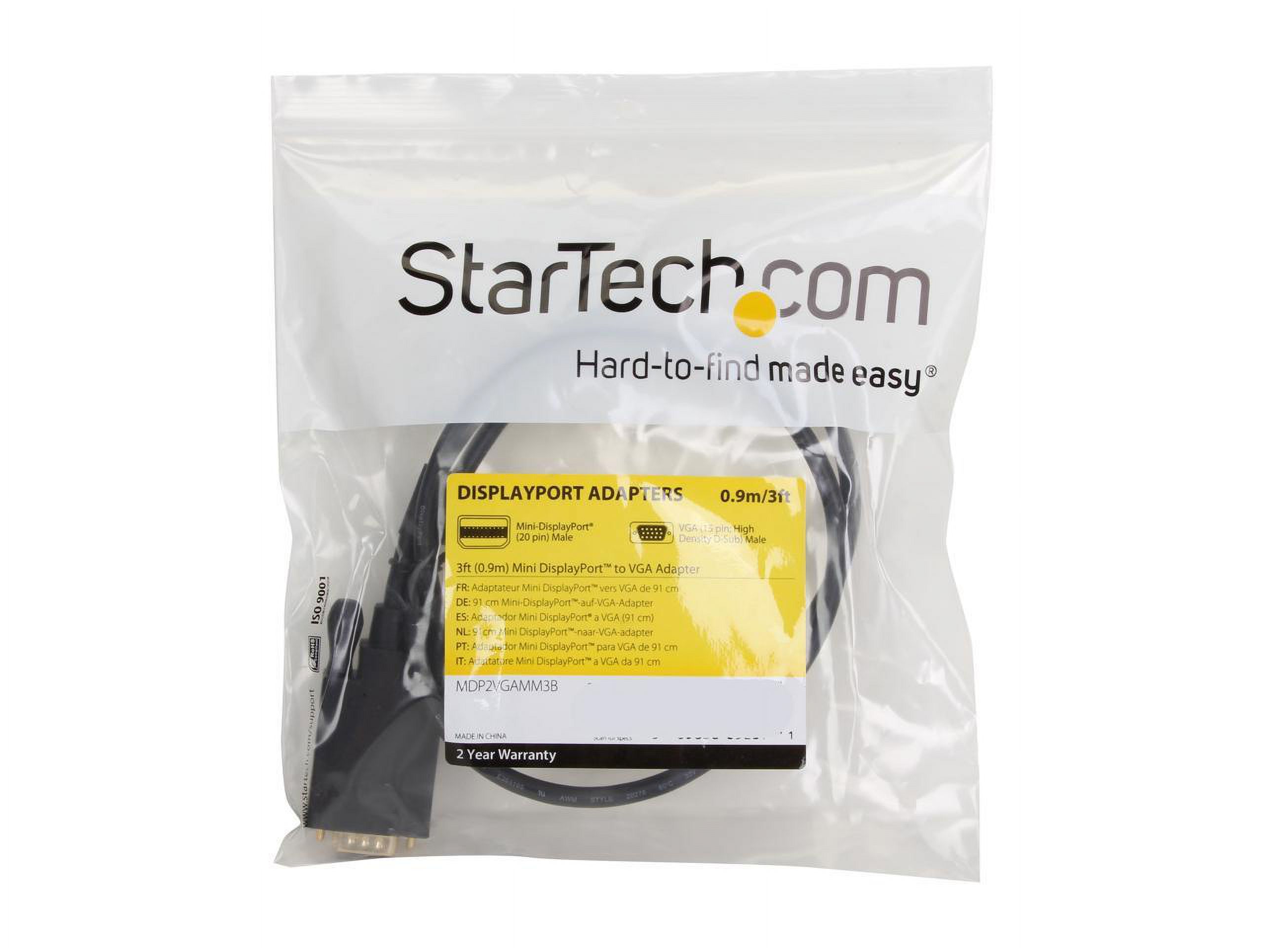 Startech 3 ft Mini DisplayPort to VGAAdapter Converter Cable - mDP to VGA 1920x1200 - Black
