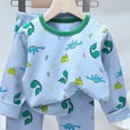 thumbnail image 6 of CAUYDY Sizes 5-6 Years Little Kids Boys Pjs Toddler Girl Clothes Long Sleeve T-Shirt and Elastic Waist Pants 2Pcs Comfy Baby Sleepers Summer Fall,Blue, 6 of 6