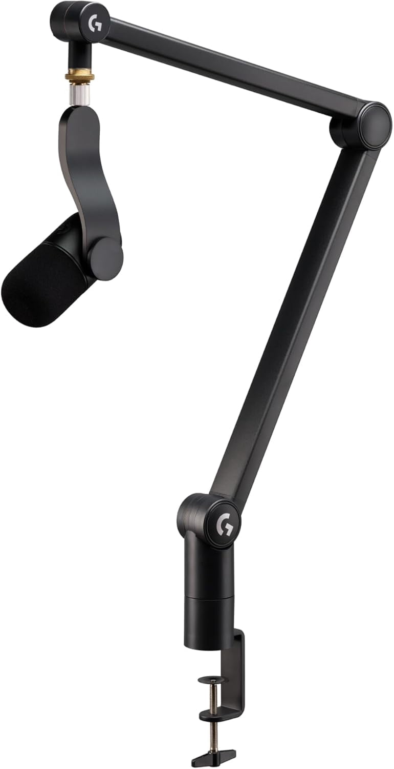 Restored Logitech G Yeticaster GX RGB Gaming Mic Bundle - Dynamic USB Microphone with Compass Boom Arm (Black) (Refurbished)