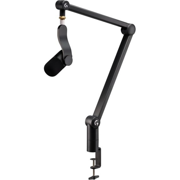 Restored Logitech G Yeticaster GX RGB Gaming Mic Bundle - Dynamic USB Microphone with Compass Boom Arm (Black) (Refurbished)