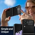 thumbnail image 3 of for Samsung Galaxy Z Flip 4 Case,Slim Thin Lightweight Non-Slip Leather Back Electroplated Frame Shockproof Protective Phone Case with Hinge Protection for Samsung Galaxy Z Flip 4 5G (Black), 3 of 14