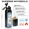 thumbnail image 3 of 40 oz Insulated Water Bottle with Straw - Auto Spout Lid, Modern Stainless Steel Water Flask 40oz Keep Cold-48Hrs, Hot-24Hrs Thermo Canteen Mug, 3 of 10
