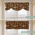 thumbnail image 5 of Coffee Theme Tie Up Valance Curtains for Windows, Kitchen Curtains Window Treatments, Funny Brown Vintage Beans Latte Tea Cup Short Window Shades Valances for Bedroom Bathroom Cafe 42"x18", 5 of 8