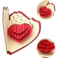 thumbnail image 2 of Tarjeta de felicitación plegable 3D emergente, romántica tarjeta de cumpleaños para esposa, marido, novia, madre, tarjetas para boda, Navidad, día de San Valentín, día de la madre (corazón) JM  JM, 2 of 5