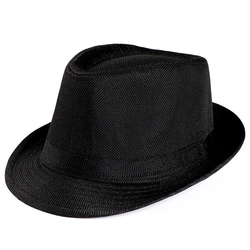 1PC Mens Womens Trilby Gangster Cap Beach Outdoors Visor Straw Hat Band Sun hat 