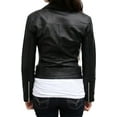 thumbnail image 2 of Womens Genuine Lambskin Leather Jacket Motorcycle Biker Leather Jacket W069, 2 of 3
