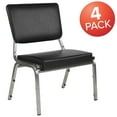 thumbnail image 3 of Flash Furniture 4 Pack HERCULES Series 1000 lb. Rated Black Antimicrobial Vinyl Bariatric Medical Reception Chair with 3/4 Panel Back, 3 of 8