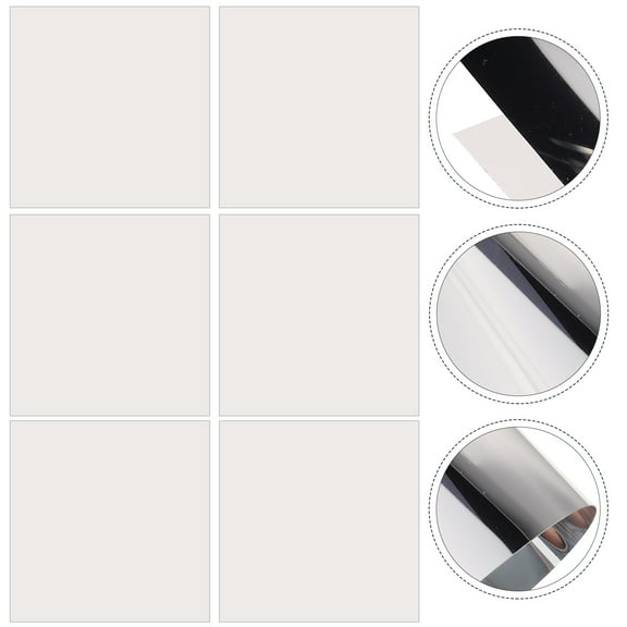 6 Pcs Acrylic Square Mirror Decal Wall Decor for Bedroom Mirrors Blue