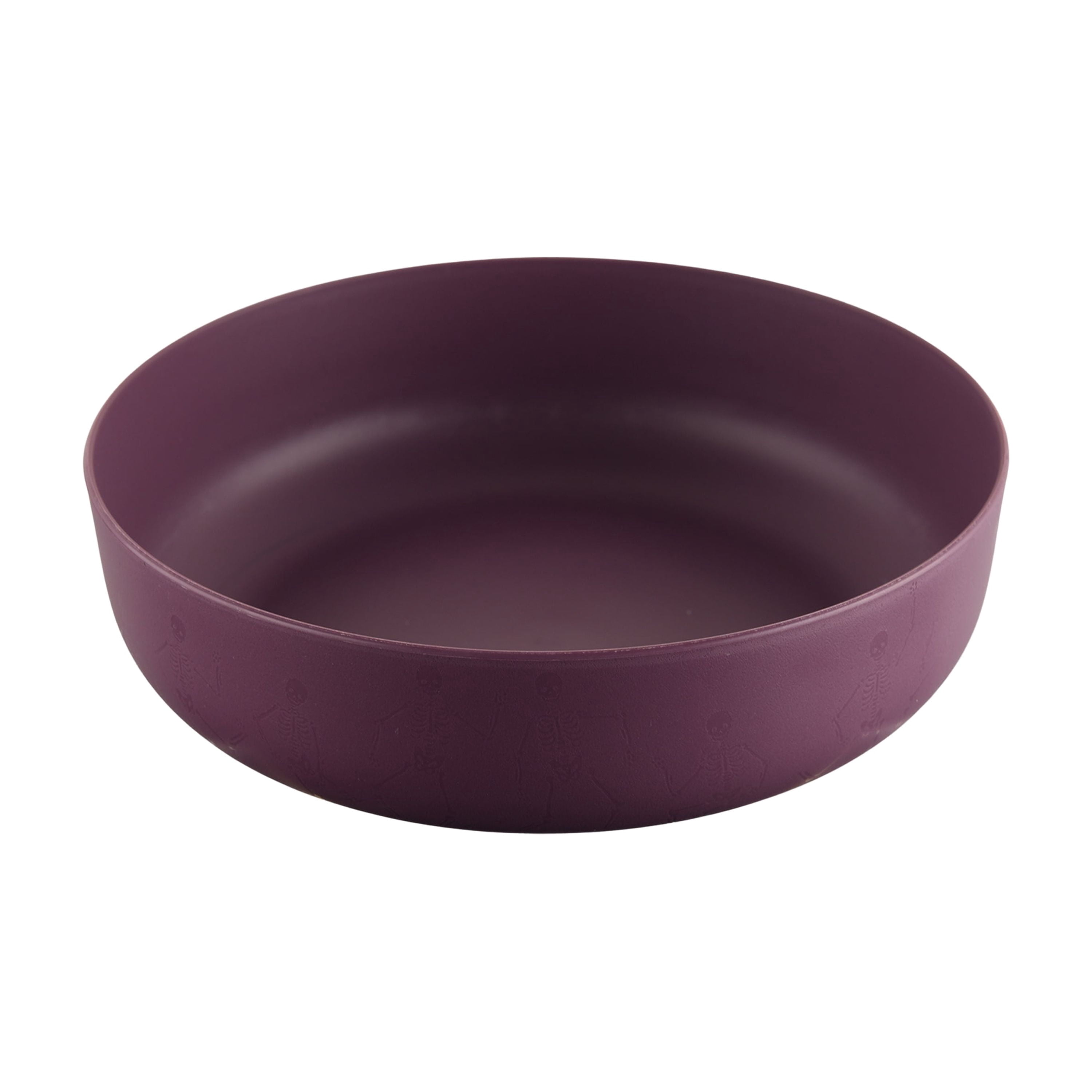 Mainstays 42 Ounce Round Plastic Etched Skeleton Dinner Bowl, Purple