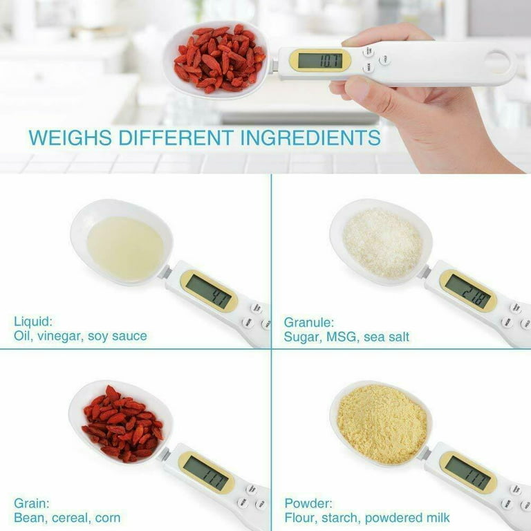Scale Spoon Gram Measuring Spoon, Kitchen Digital Weight Scale Spoon  Milligram Measuring Scoop Grams Electronic Measuring Cup for Portioning Tea  Flour