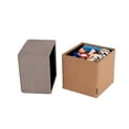 thumbnail image 3 of Seville Classics The Vineyard Collection Cork Storage Ottoman Cushioned Fabric, Padded Seat for Bedroom, Dorm, Loft, Living Room, Entryway, Hallway, Taupe, 15" Cube, 3 of 6