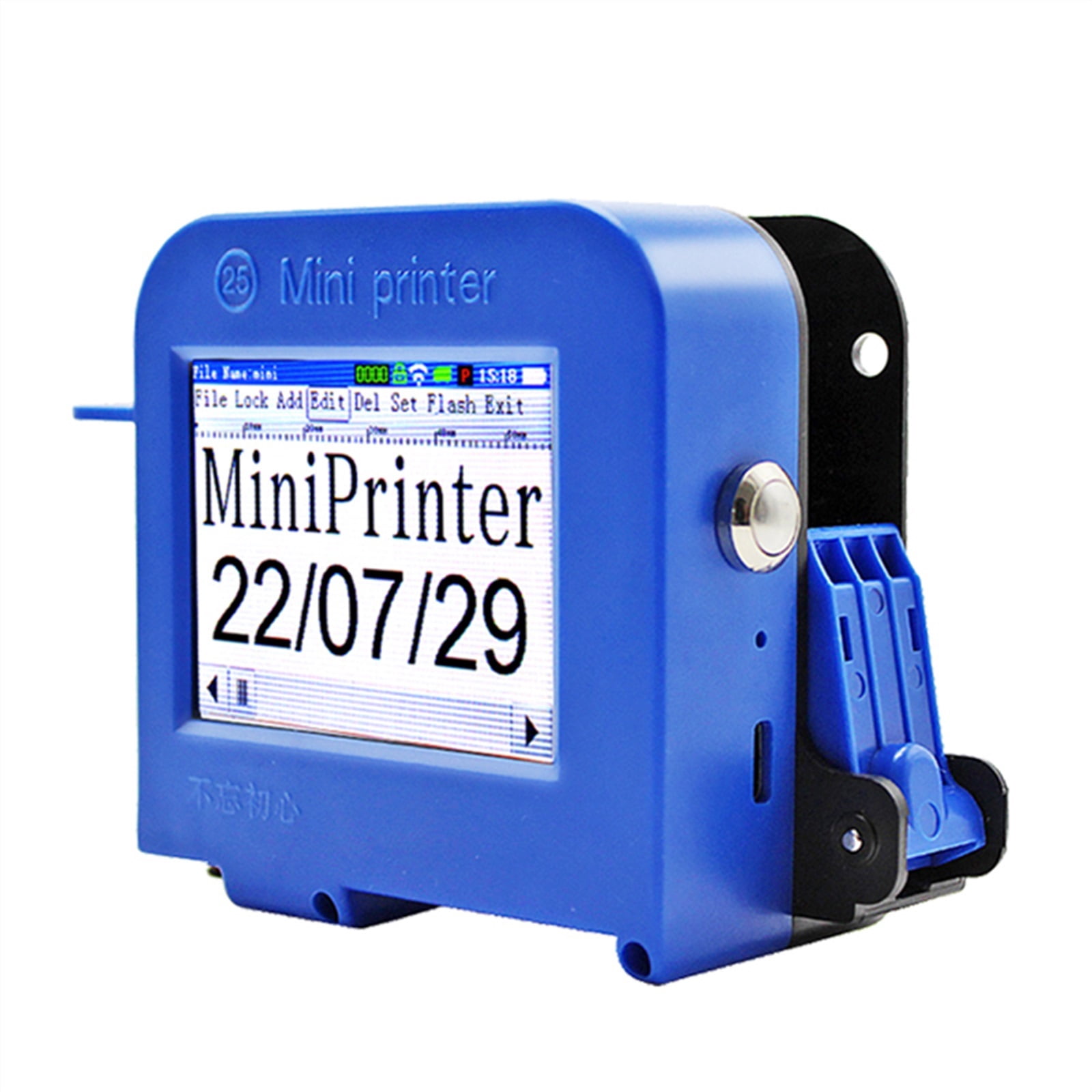 25.4mm Portable Label Inkjet Printer Large Character Mini Handheld Coder Production Date Barcode Logo Print Permanent Ink ,Multifunction Inkjet Printer