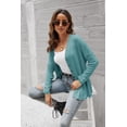 thumbnail image 3 of U.Vomade Cardigan Classique à Manches Longues Boutonné avec Fente Plissée pour Femmes, 3 of 4