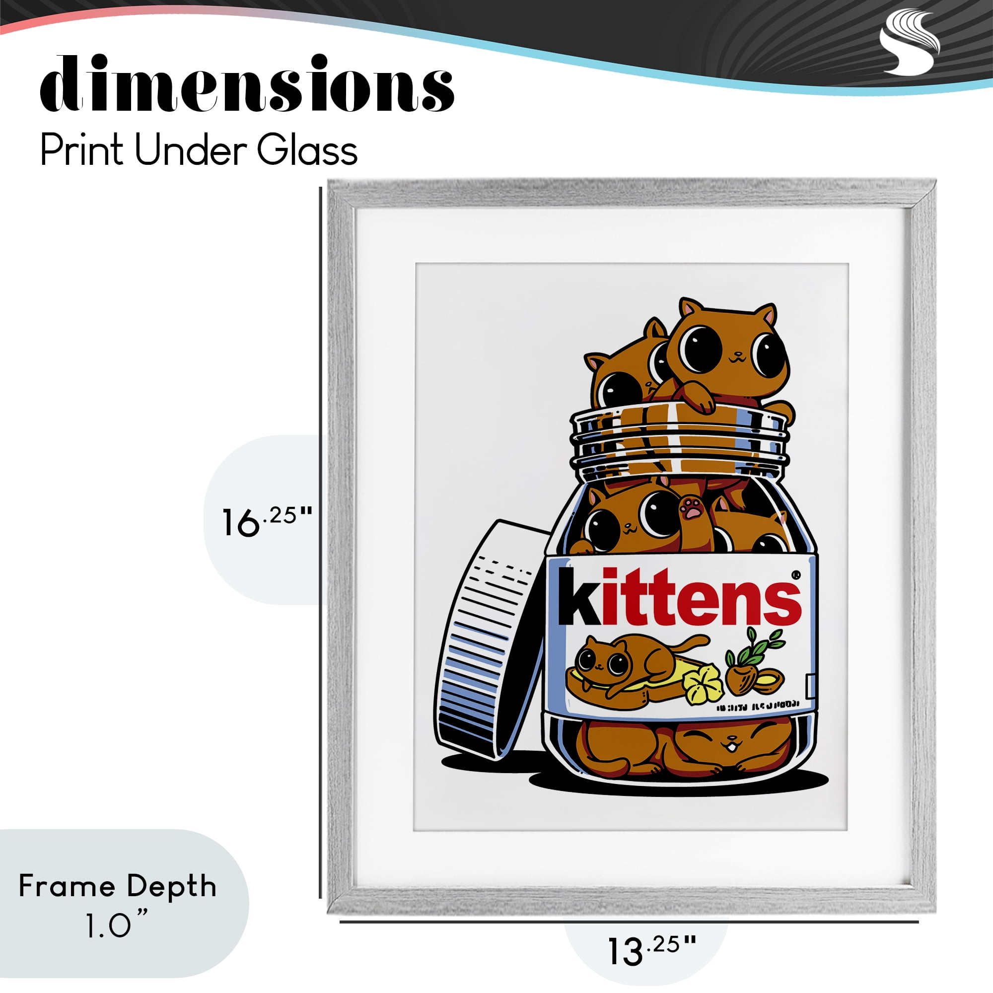 Stupell Industries Hazelnut Spread Cats Gray Framed Print Under Glass, design by Tobe Fonseca