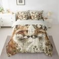thumbnail image 2 of Feelyou Farmhouse Deer Fox Bedding Comforter Set 7 Pieces, Rustic Jungle Wildlife Full Bedding Set, Leaf Branches Plant Reversible Fitted Sheet Flat Sheet, Luxury Bedroom Decor, 2 of 8