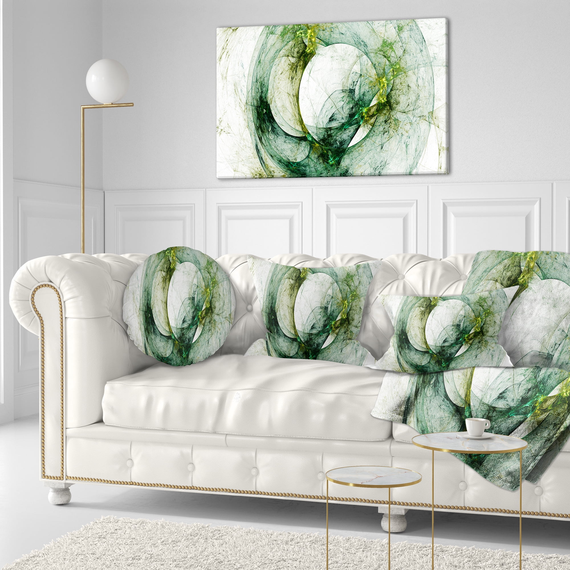 Designart Far Spherical Galaxy Brown - Abstract Throw Pillow - 12x20