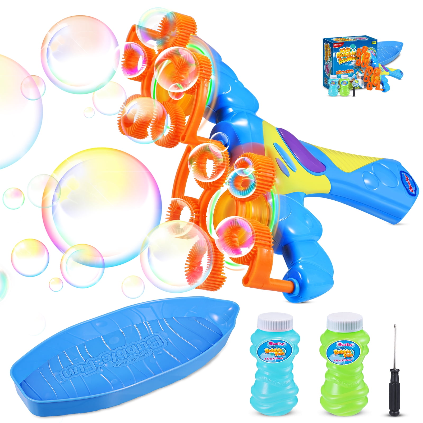 iBaseToy Kids Bubble Blower Twins Bubble Stick Handheld Bubble Machine ...