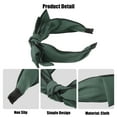 thumbnail image 4 of Unique Bargains 1 Pc Double Layered Bow Knot Headband Hairband for Women Green 2.6 Inch Wide, 4 of 7