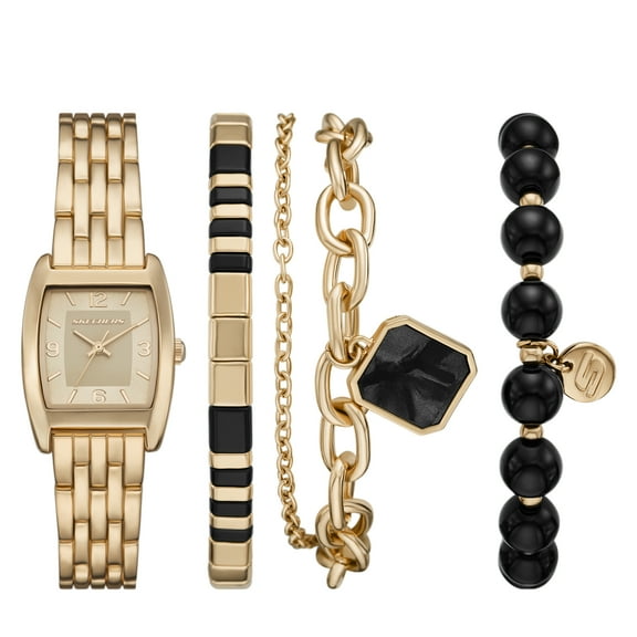 Skechers Women's Sets Analog Gold-Tone Metal Watch
