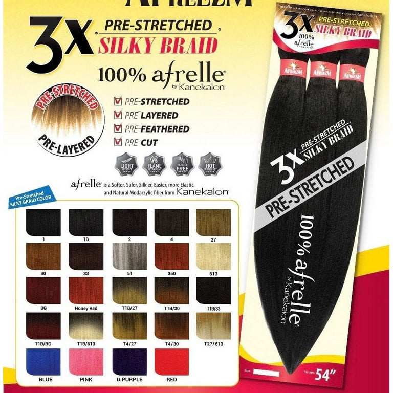 Afreezm Pre-Stretched Silky Braiding Hair Extension Pack 3X 54