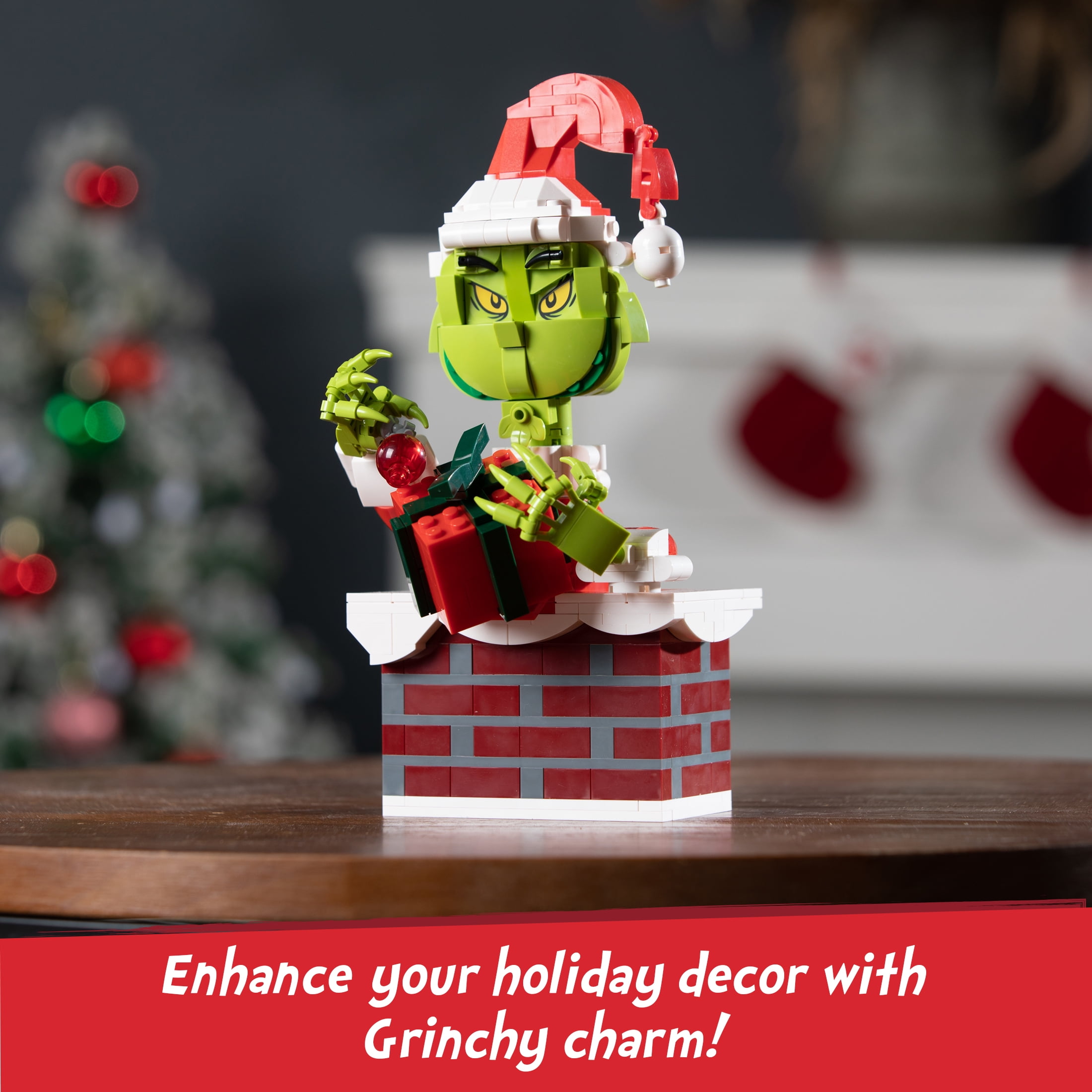 Brickcraft Up the Chimney Grinch Building Kit, (504 Pieces )– Limited Edition Christmas Décor Collectible & Gift for Kids Ages 8+