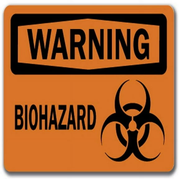 10 x 14 in. Warning Sign for Biohazard with Biohazard Graphic - OSHA Safety