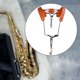 thumbnail image 5 of Correa de saxofón Arnés de hombro con hebilla protectora de metal Saxo suave estable Bajo Tenor Alto Accesorio Adultos y , marrón CUTICAT Correa de hombro para saxofón, 5 of 8
