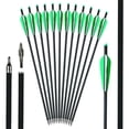 thumbnail image 2 of EROCK 20 inch Crossbow Bolts Carbon Arrows Target + 12x 100 grain Broadheads +Quiver, 2 of 12