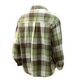 thumbnail image 4 of Plaid Shirts for Men Staple Long Sleeve Shirt Button Turn Down Collar Casual Lightweight Shirt Green L, 4 of 4